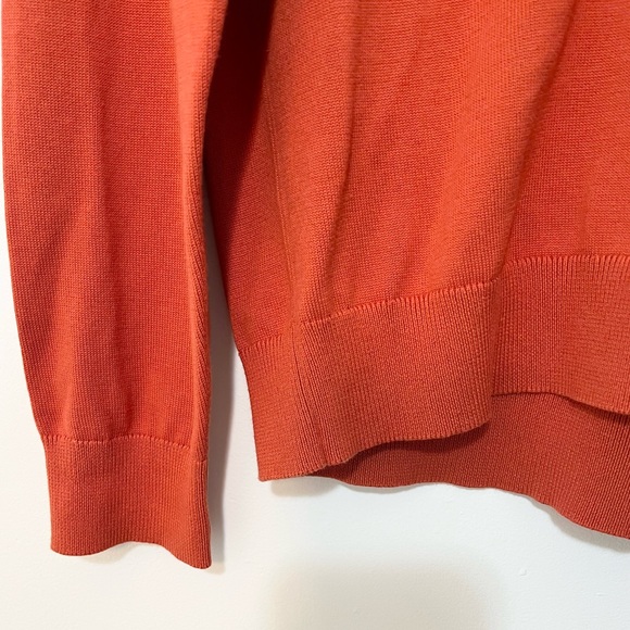 Lands' End Men's Orange Classic 100% Supima Cotton V-Neck Sweater Size M (38-40) - Picture 8 of 9